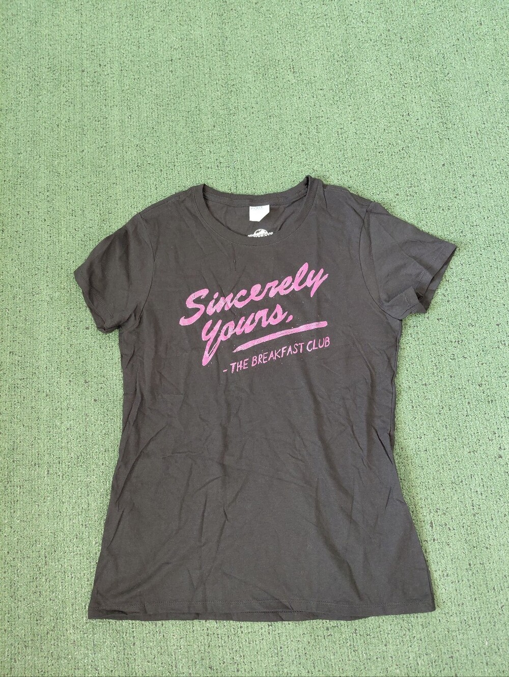 Womens The Breakfast Club Sincerely Yours Movie Universal Black T Shirt Sz Small